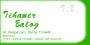 tihamer balog business card