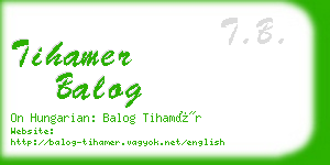 tihamer balog business card